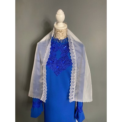 Платье Элит-2 с шарфом синее