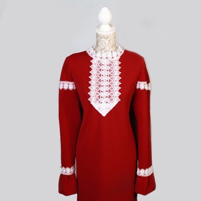 Платье "Элит-2" с шарфом темно-красное