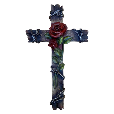Крест "Красная роза"