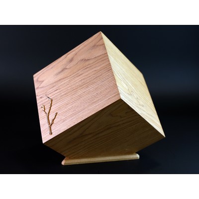 Урна куб "Ключ времени" светлая с декором
