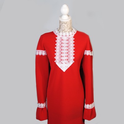 Платье Элит-2 с шарфом красное